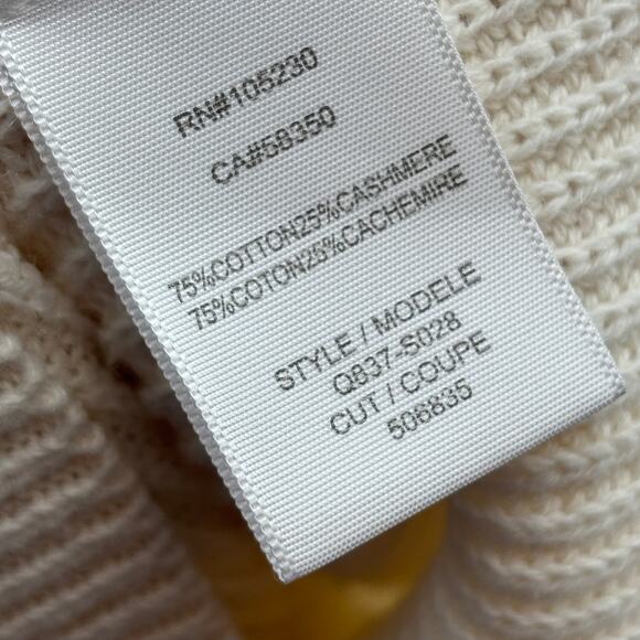 Equipment White Cream Cotton Knit Cashmere Pullover Sweater - Picture 10 of 11